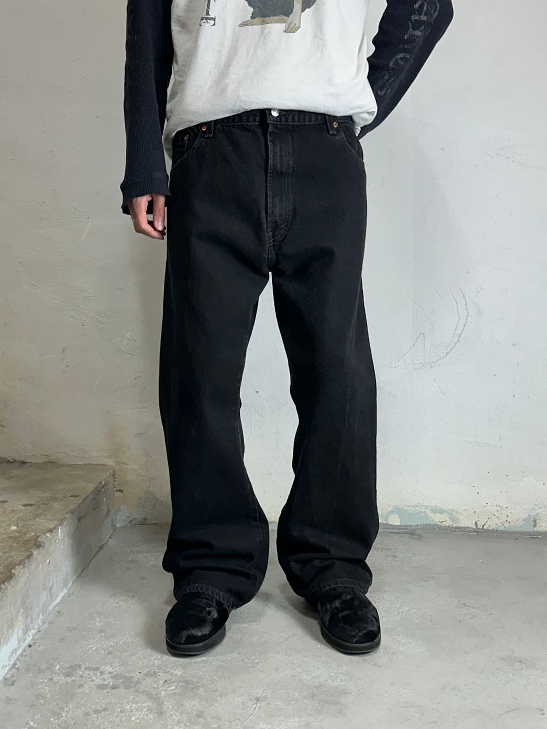 00's 빈티지 리바이스 517 블랙 부츠컷 플레어진 상품이미지1