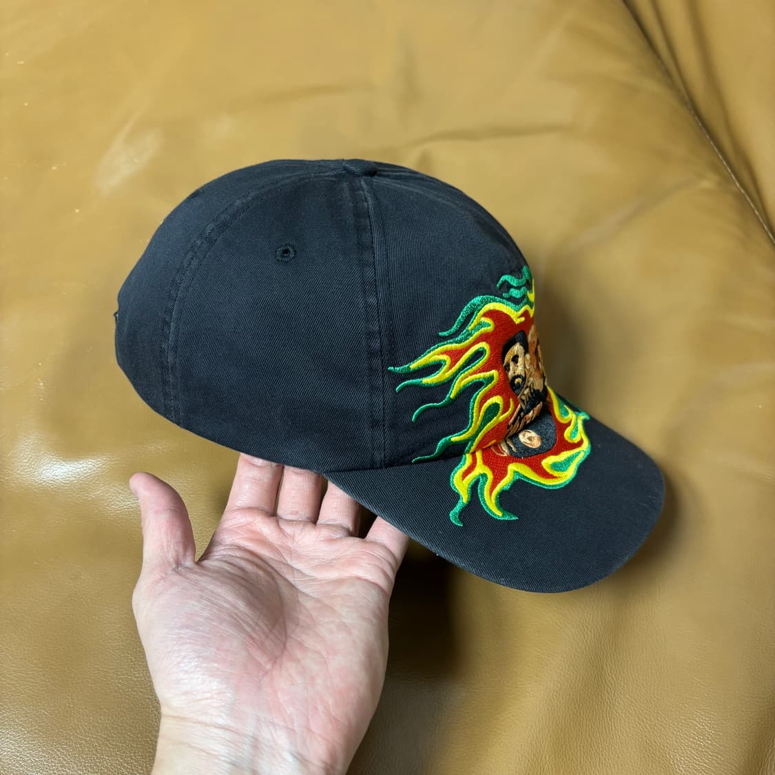 슈프림 6패널 볼캡 모자 라이온 워시드 블랙 상품이미지3