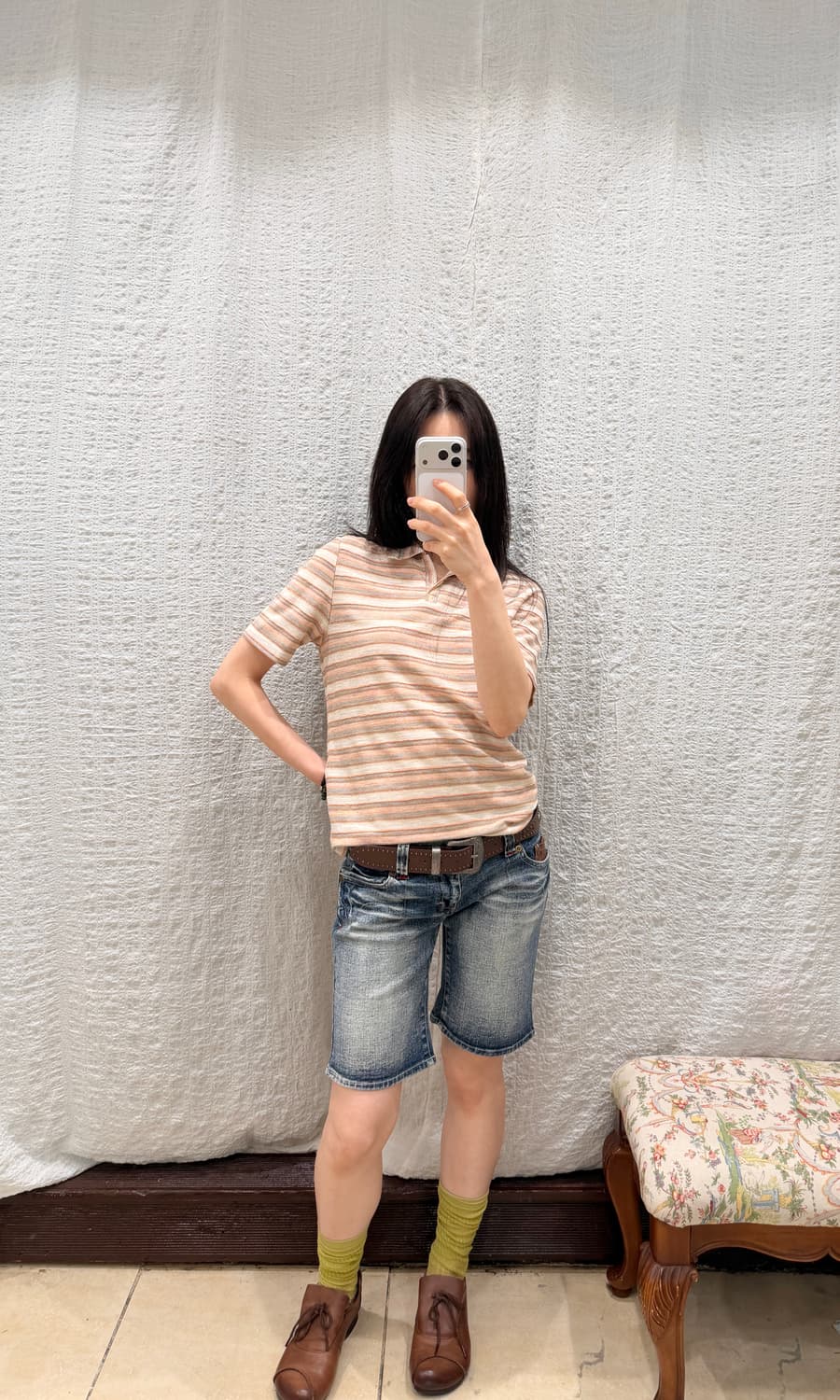 Vintage mood midi denim pants 상품이미지2