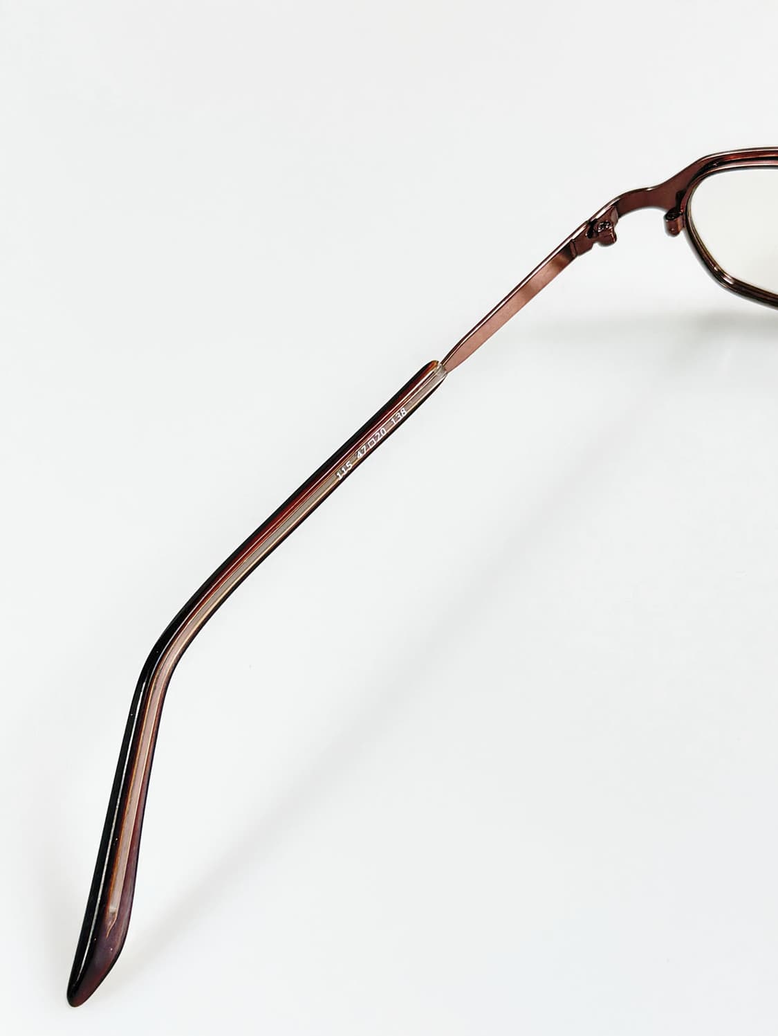 90s LESSAL 브라운 메탈릭 슬림 스퀘어 빈티지 안경 상품이미지7