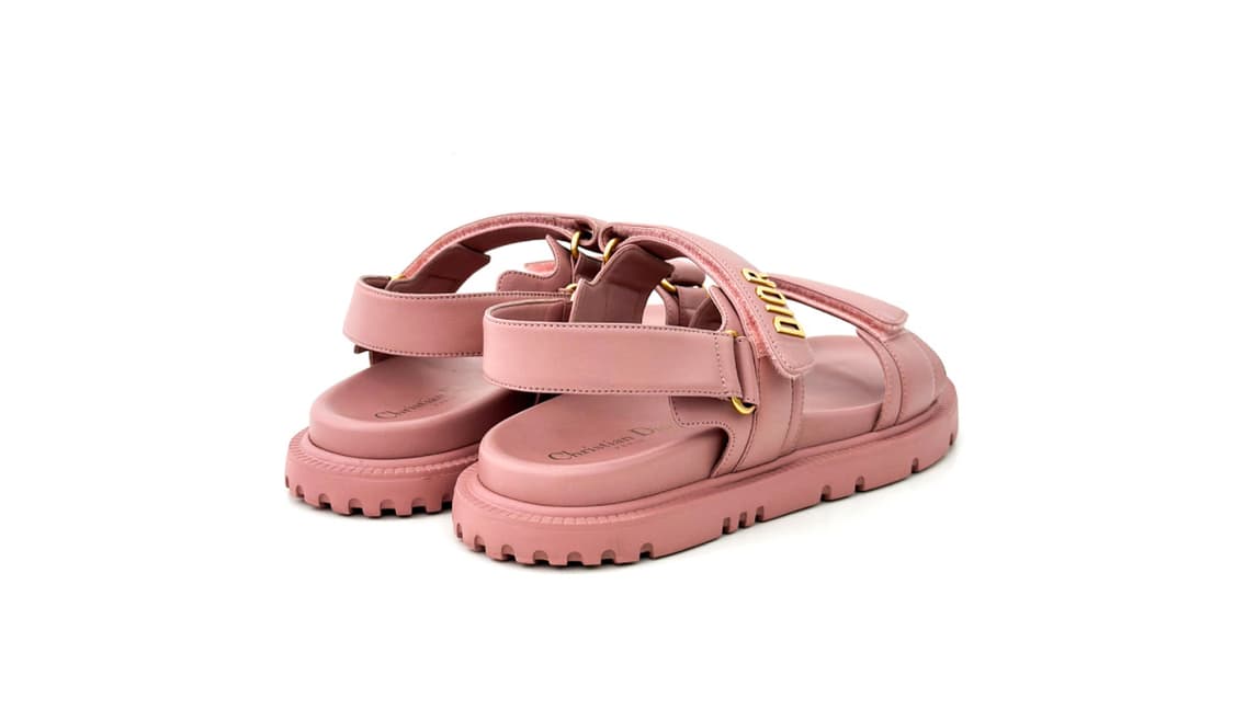 [39] Dior 디올 디올액트 여성 벨크로 램스킨 스트랩 샌들 핑크 상품이미지4
