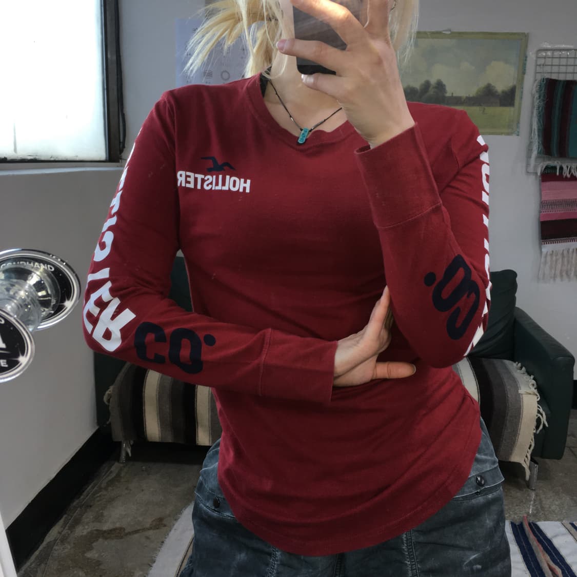 투티/0223 홀리스터 긴팔 사이드 티셔츠 스몰로고 상품이미지1