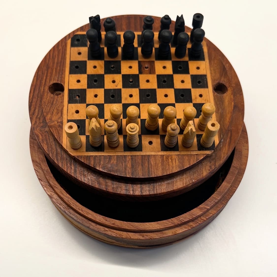 빈티지 라운드 원목 체스게임 상품이미지2