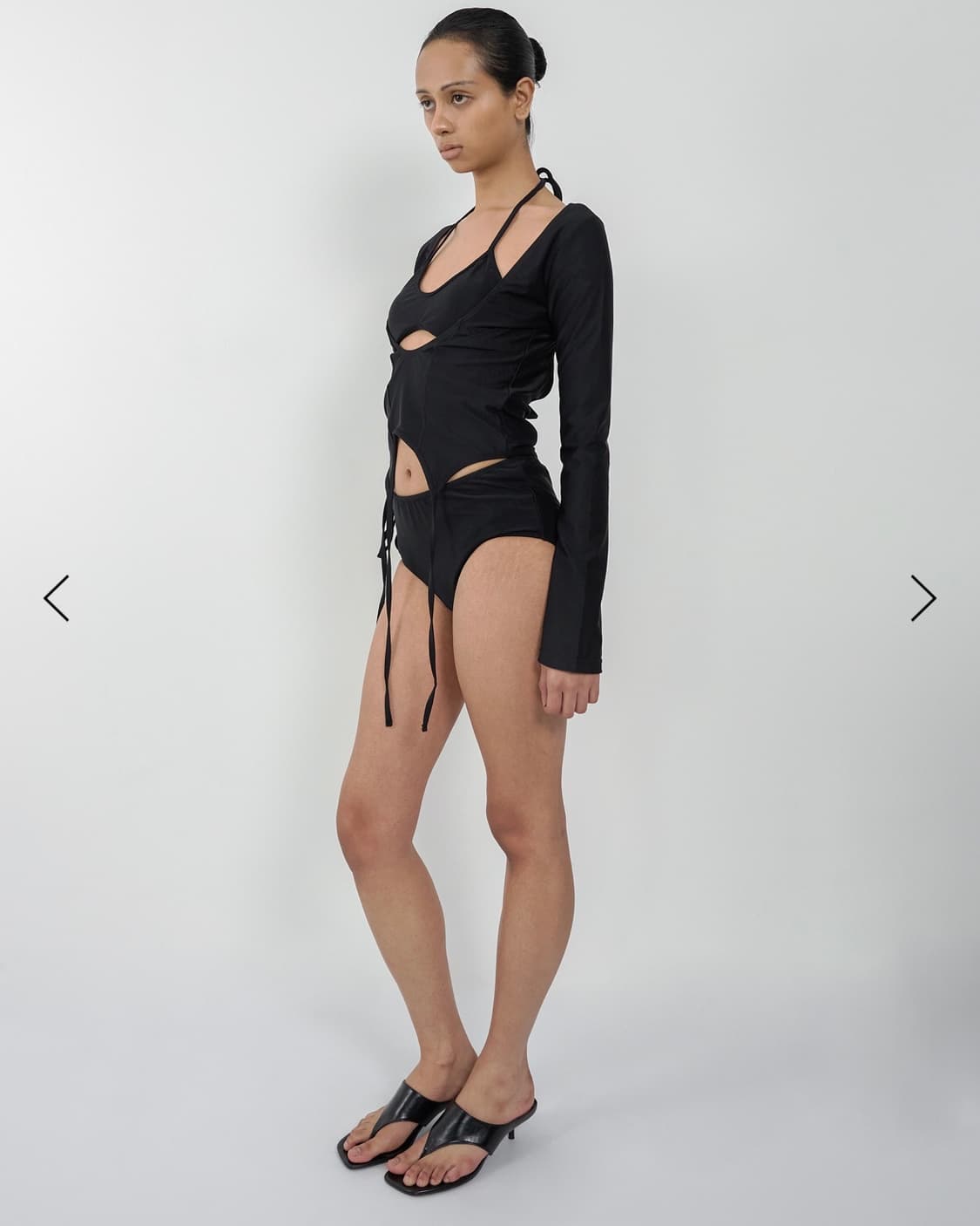 NACHE 나체 3-PIECE GARTER SWIM SUIT BLACK 상품이미지1