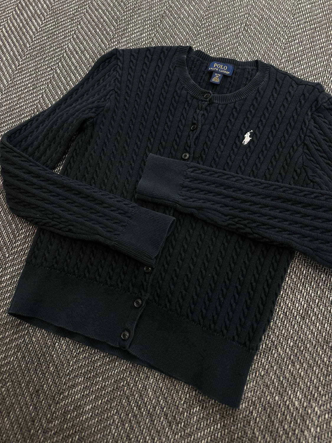 폴로 니트 가디건 블랙 상품이미지4