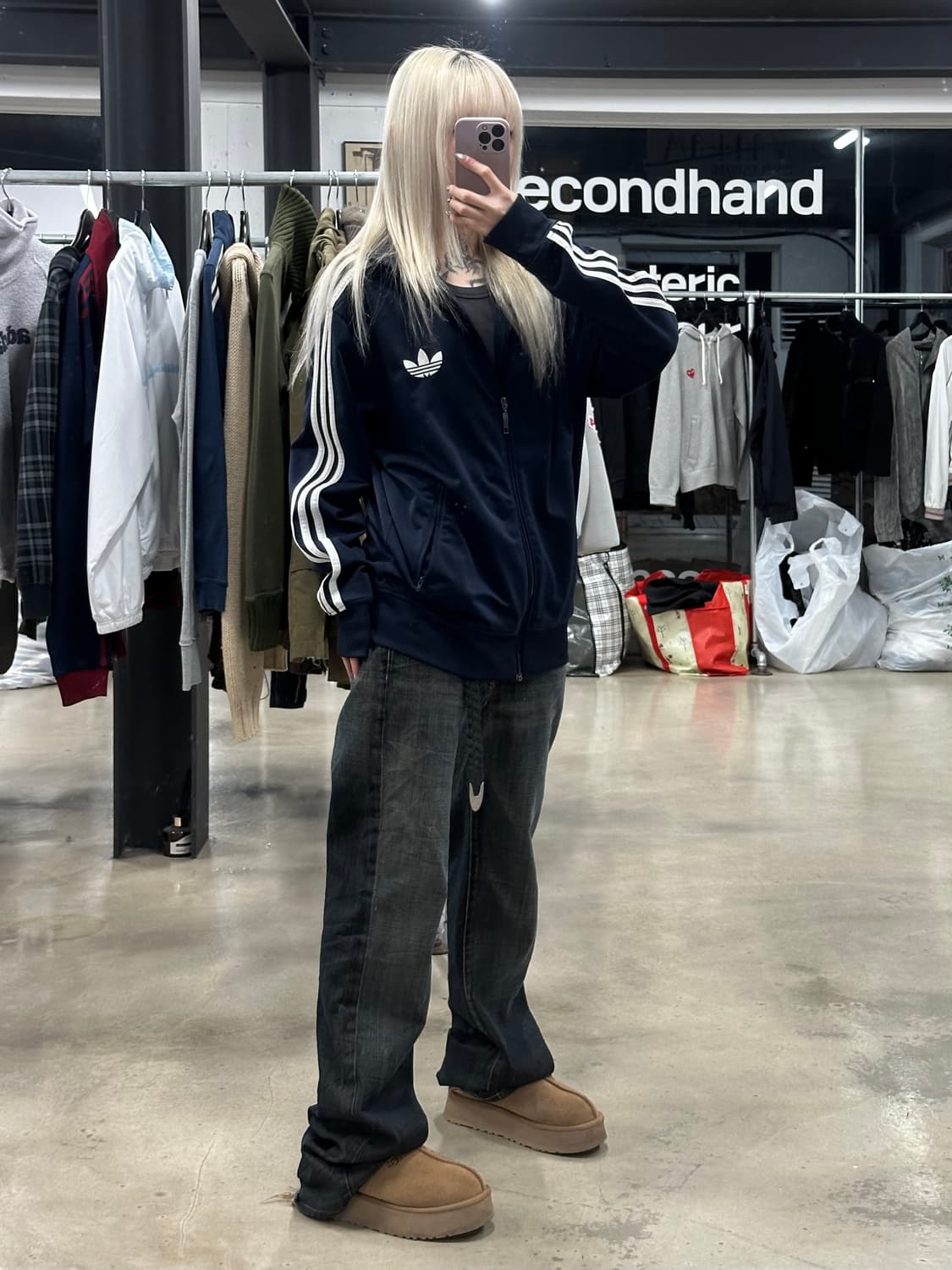 아디다스 파이어버드 트랙탑 져지 네이비 y2k 상품이미지3