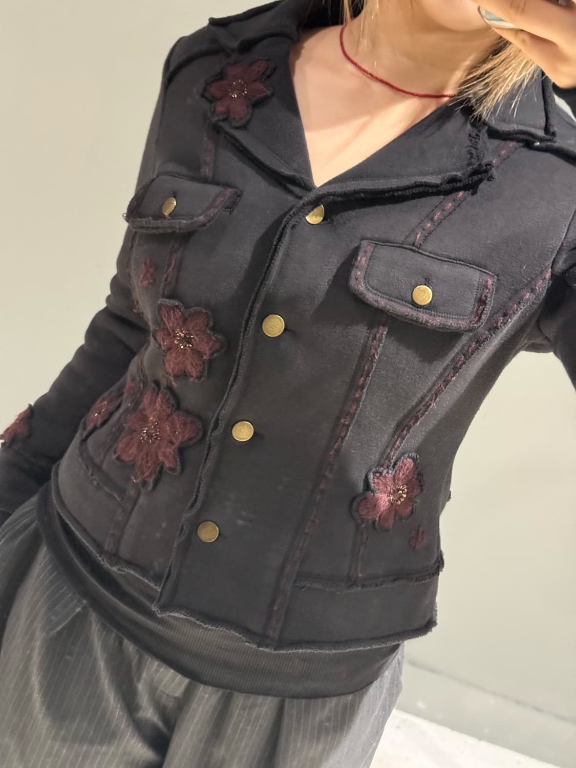 flower patch point stitch detail jacket 상품이미지4