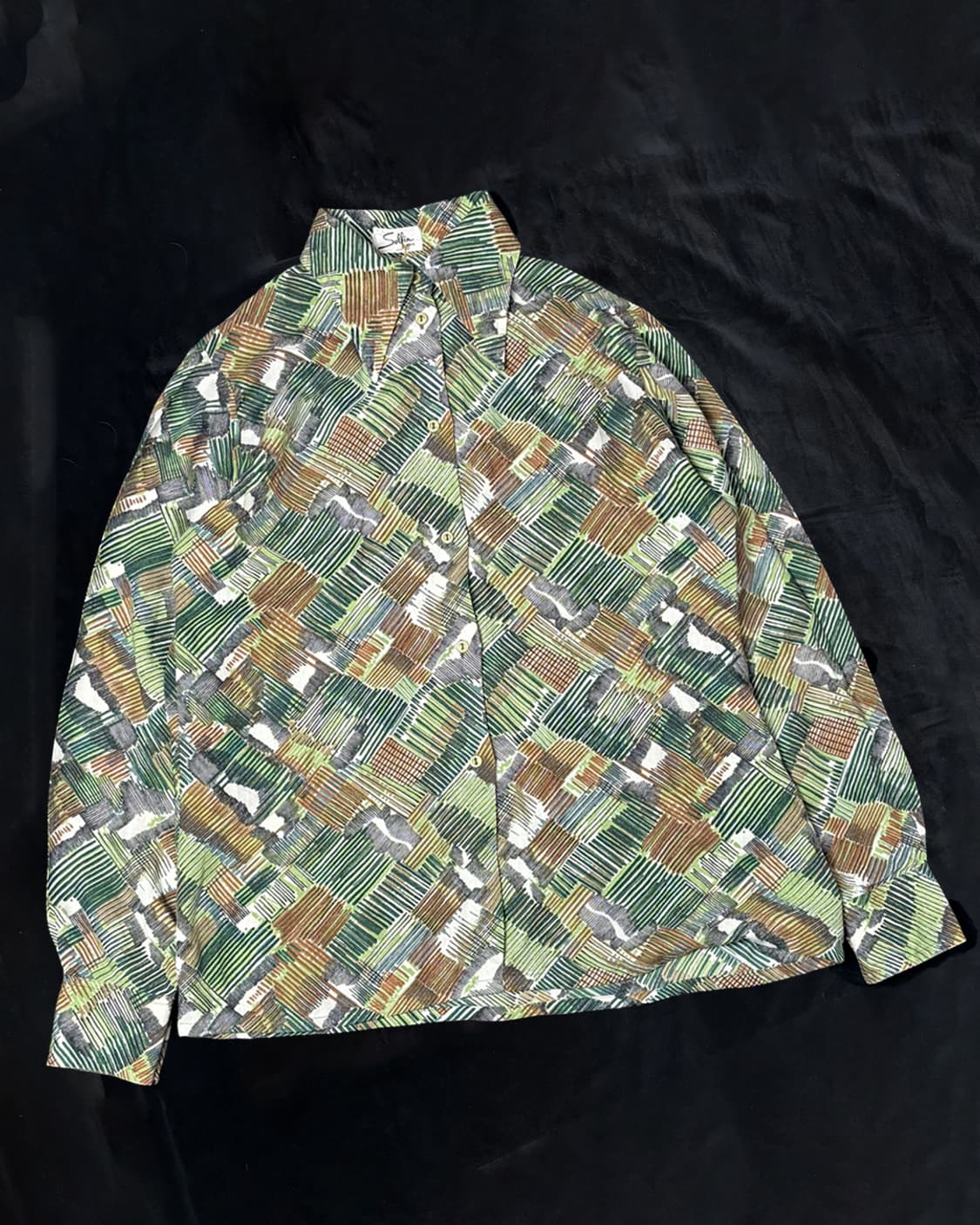 일본빈티지 SOLFIN 패턴 셔츠 상품이미지1
