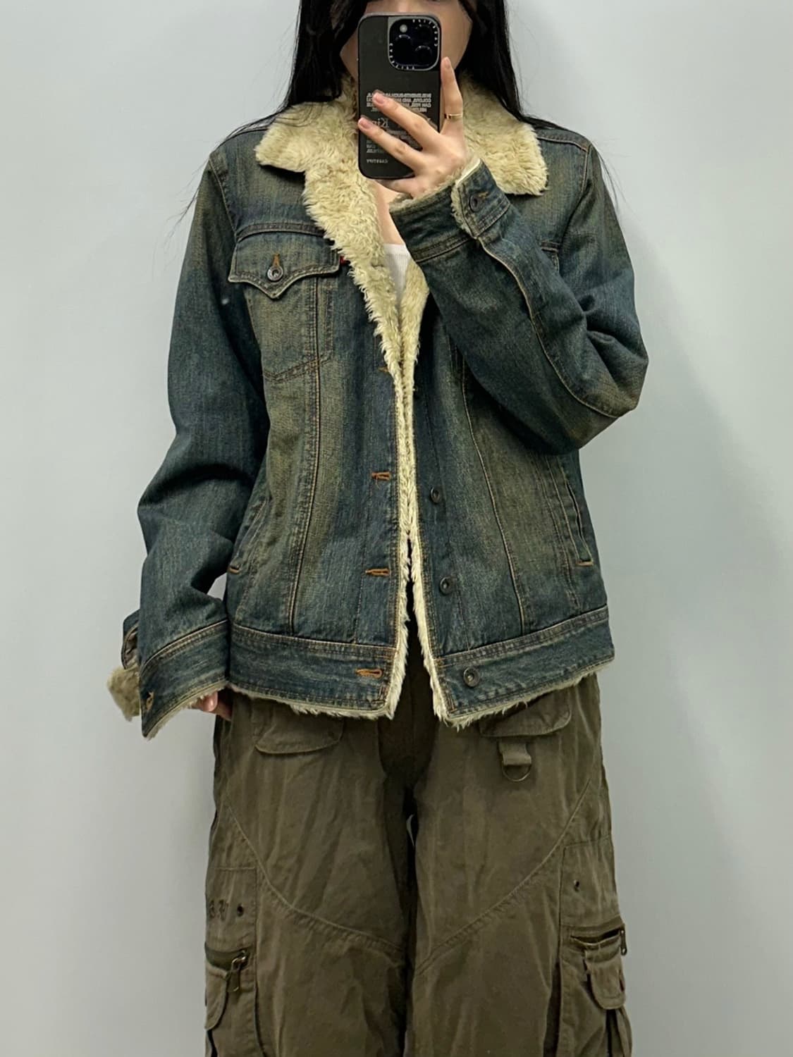 리바이스 레드탭 워싱 쉐르파 양털 데님 자켓 상품이미지1