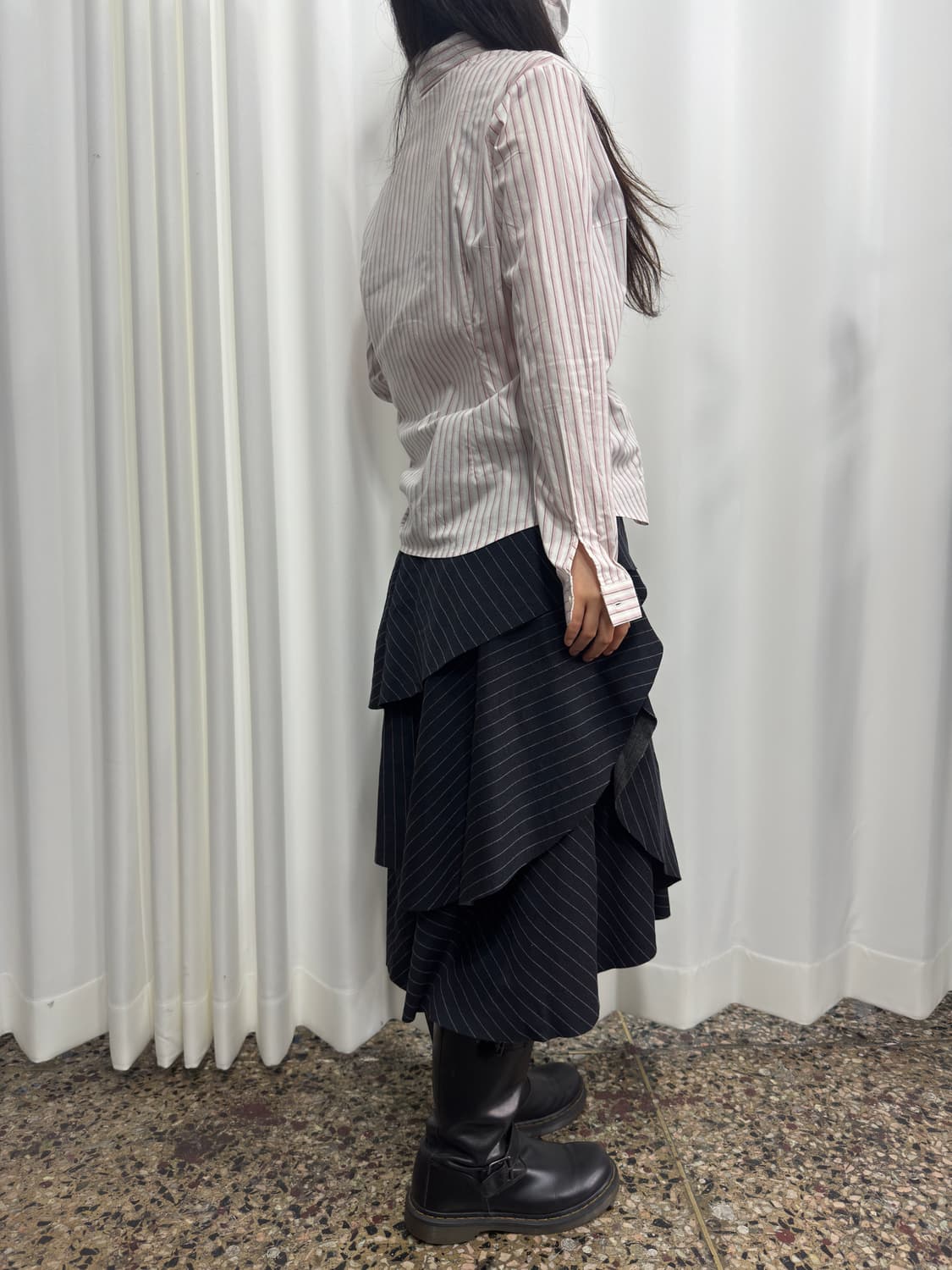 line shirring shirt 상품이미지3