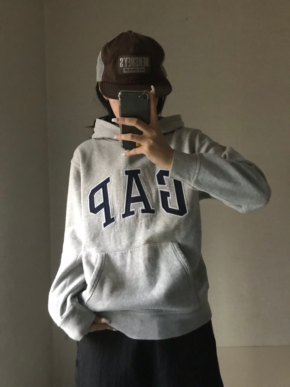 갭 그레이 후드티 상품이미지1