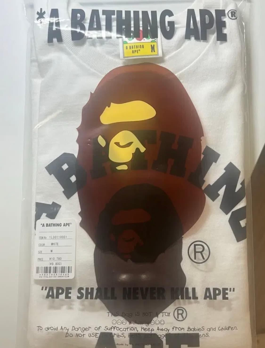 베이프 반팔 M 화이트 상품이미지5