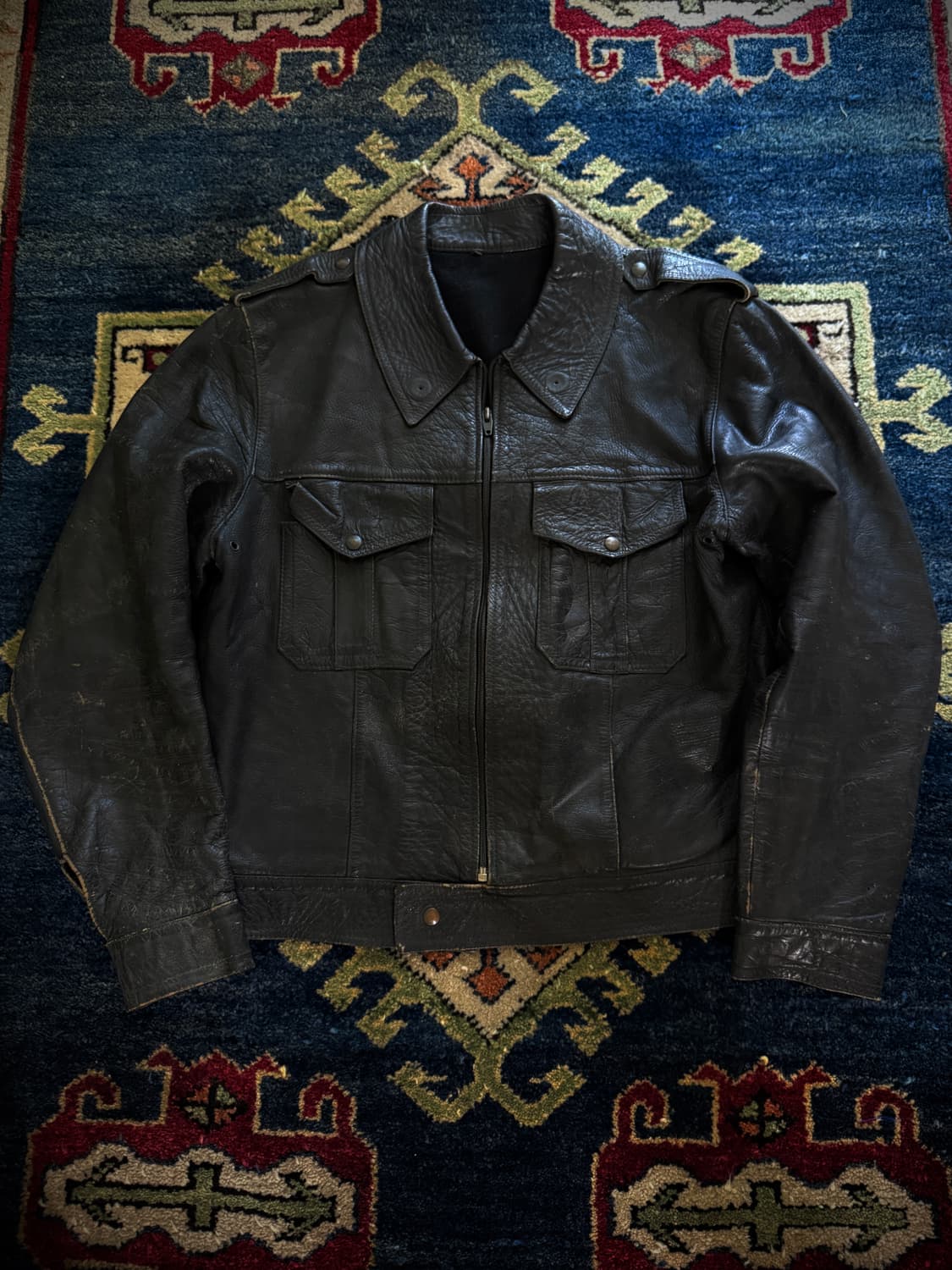 vtg Flocchi made in ltaly leather jacket 상품이미지1