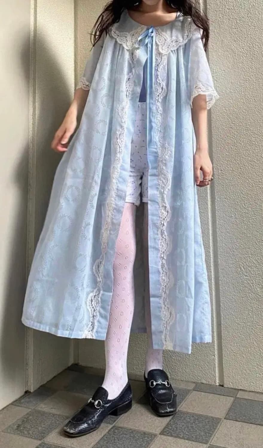 일본 유럽빈티지 엔틱 레이스 롱 로브 원피스(gunne sax스타일 상품이미지5
