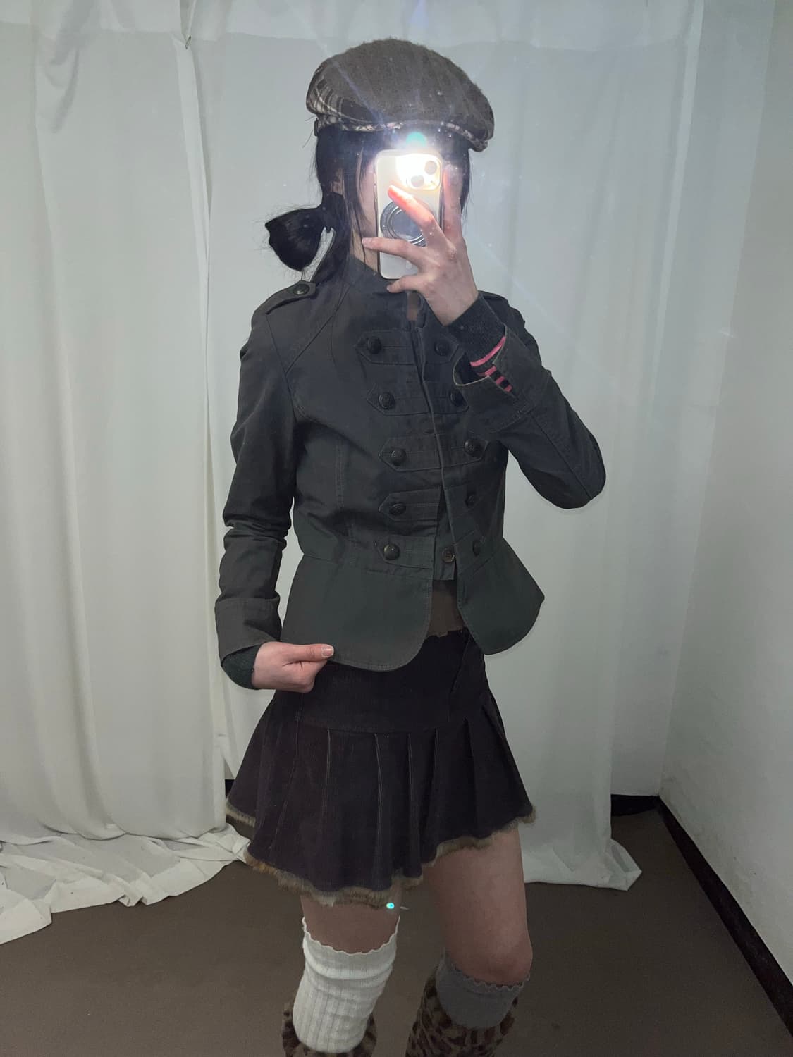 Betty boop 카키 그레이 나폴레옹 자켓 상품이미지7