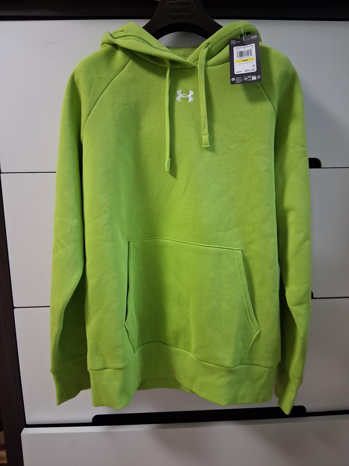 언더아머 라임색 후드티 -새 상품 상품이미지1