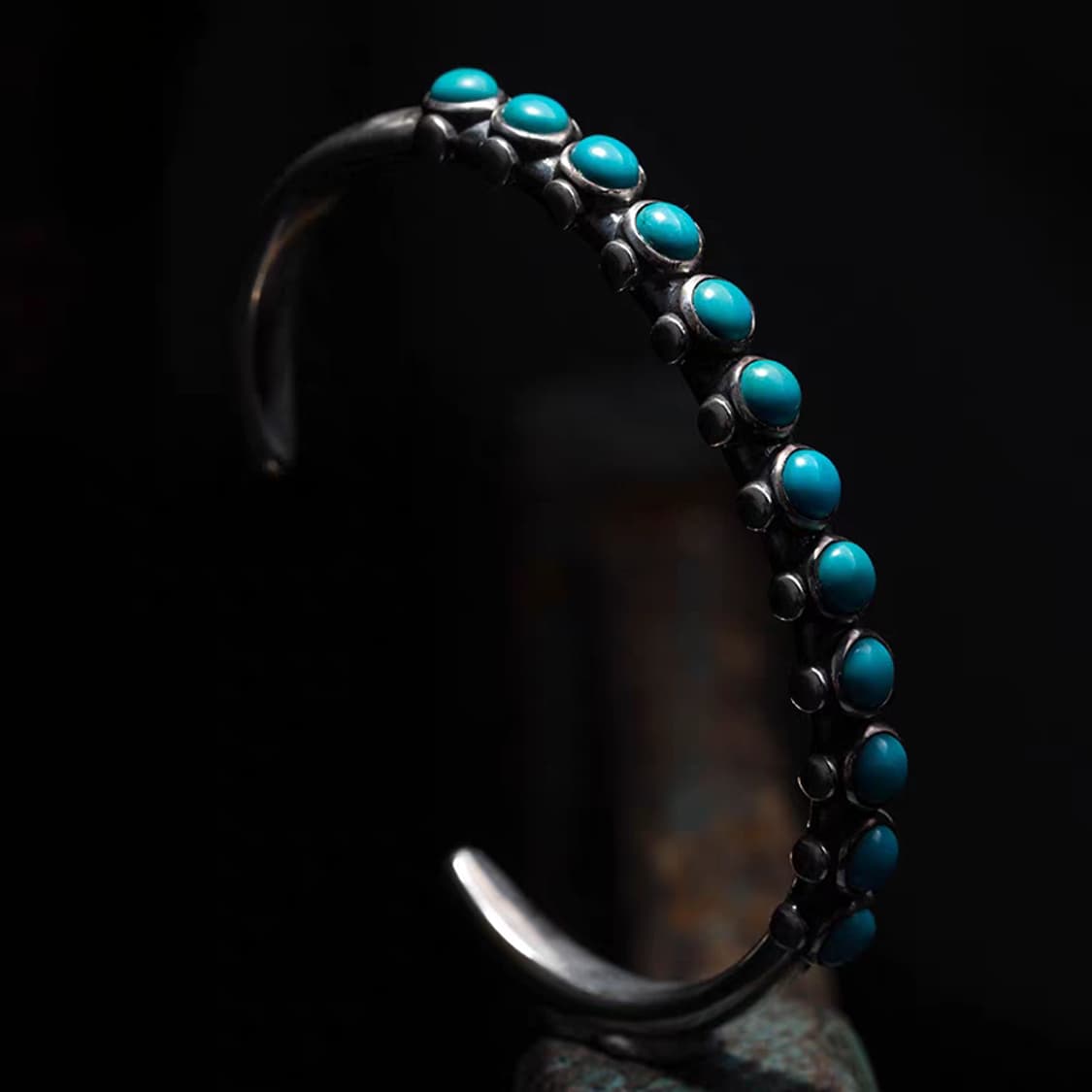 Oceanora 핸드메이드 S925 터키석 뱅글, 나바호 인디언 스타일 상품이미지2