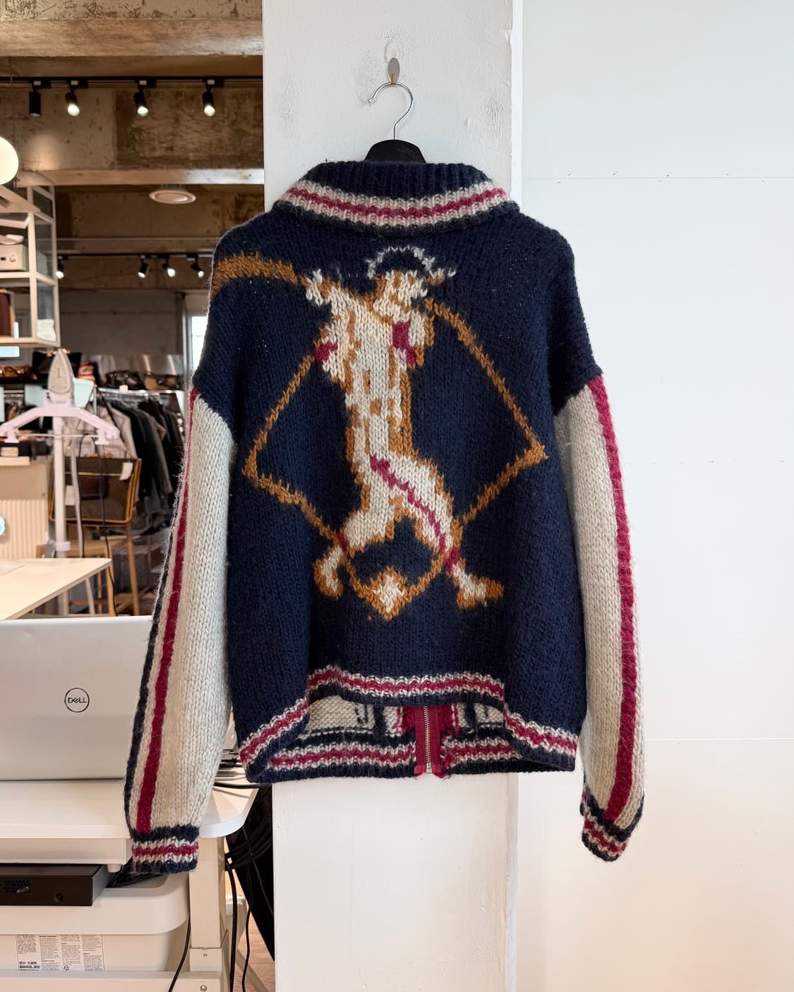 vtg 베이지 베이스볼 핸드메이드 코위찬 가디건 상품이미지7