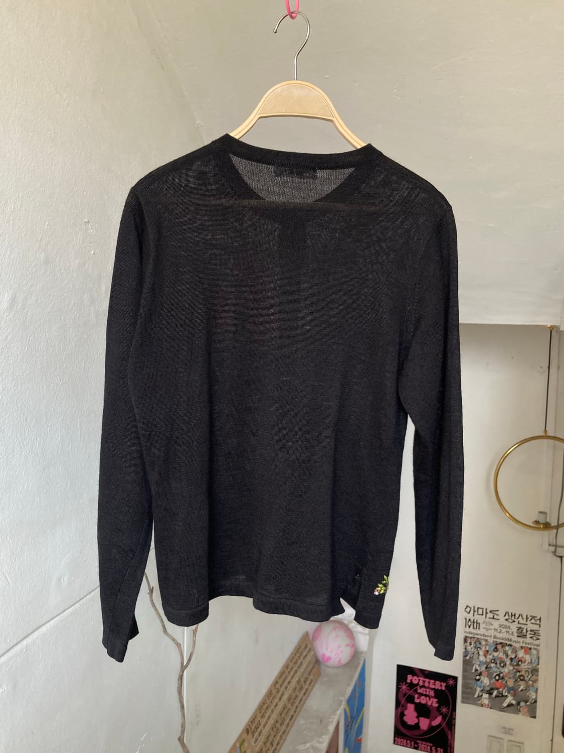 아크릴 마소재 플라워 가디건 상품이미지6