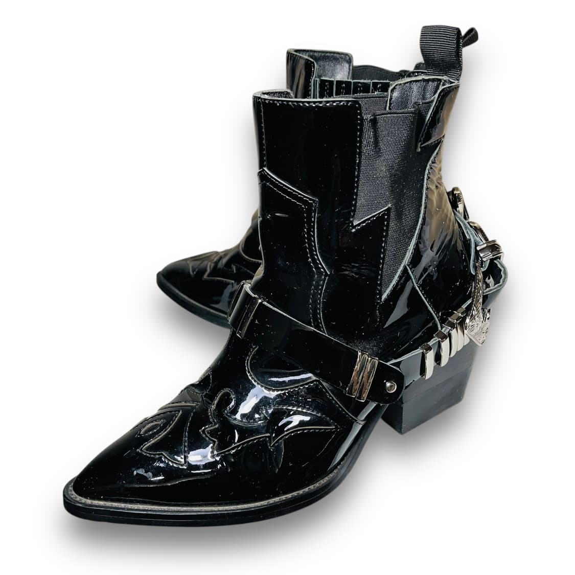 락시크 트라이벌 벨티드 에나멜 빈티지 웨스턴 부츠 상품이미지4