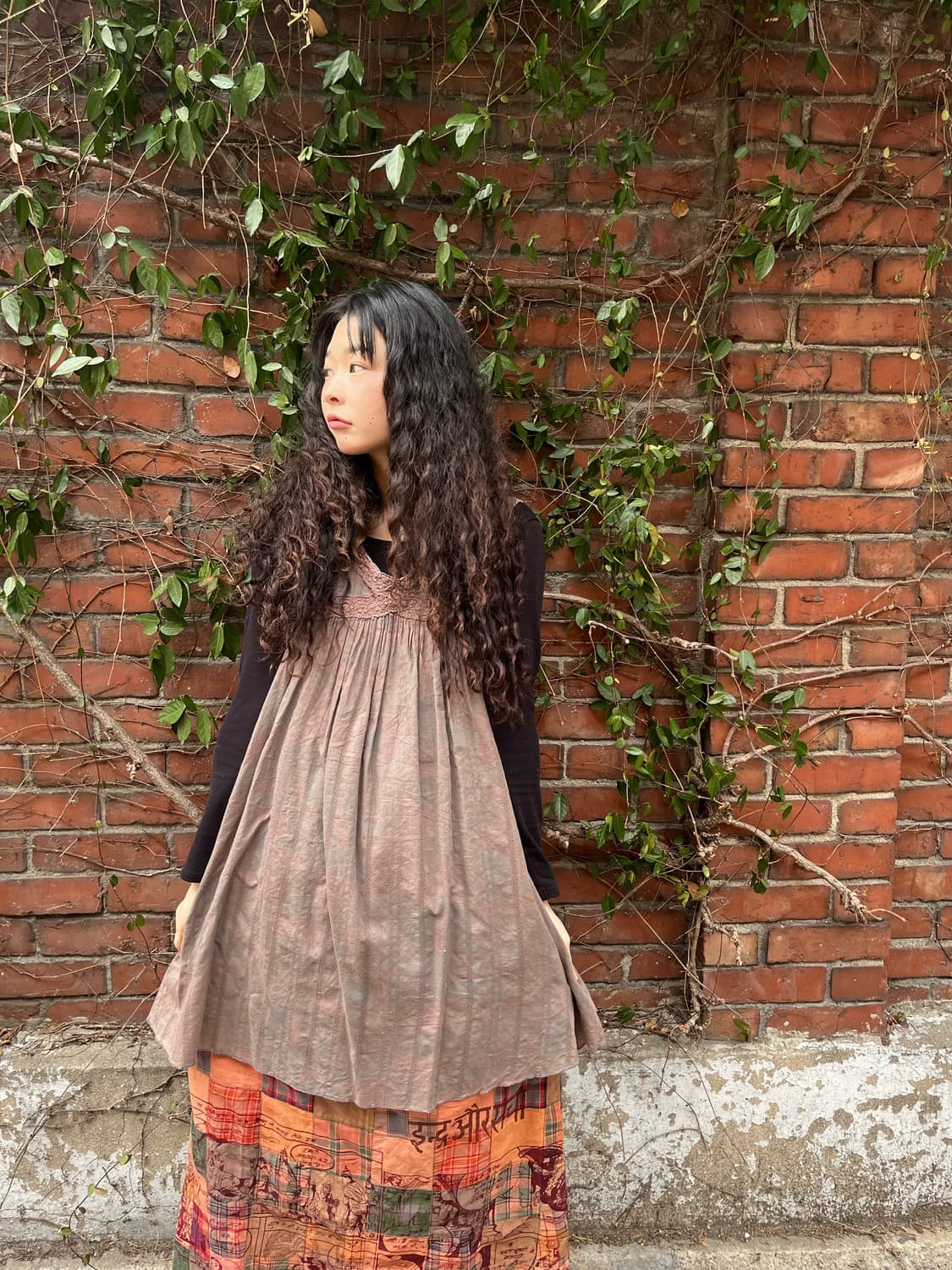 데일리 무드 브라운 미디 원피스 상품이미지1