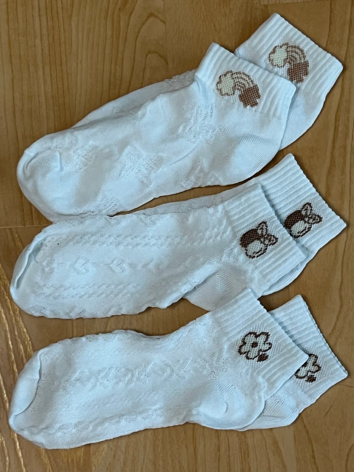 흰색 여성 양말 3세트 (얇음) 상품이미지1