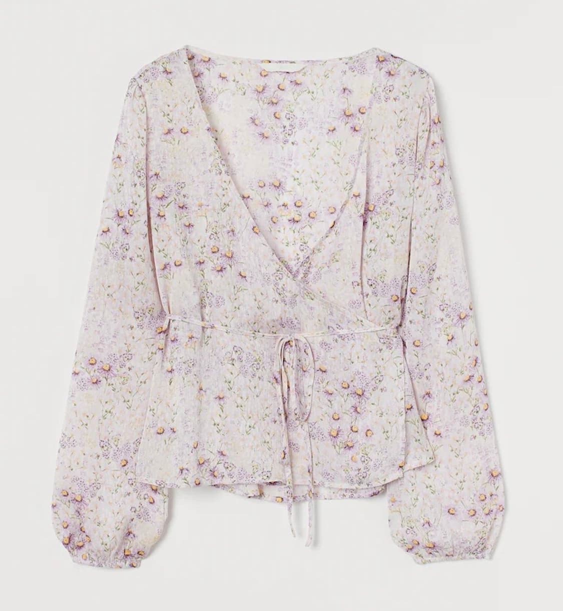 H&M 흐앤므 플로럴 랩 블라우스 S 상품이미지1