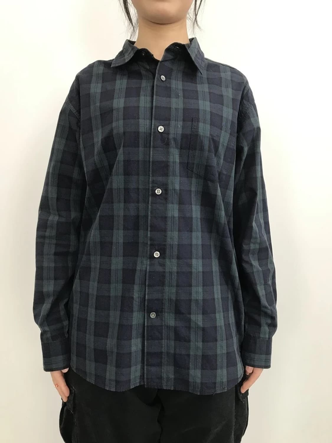 Beams Navy Plaid Shirt 상품이미지2