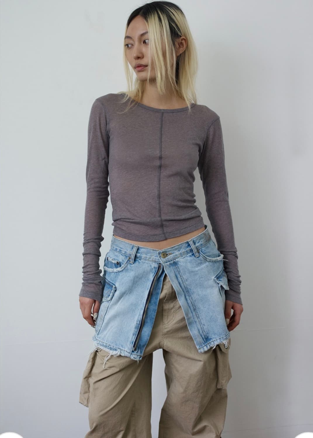 에스이오 SEO CARGO DENIM MINI SKIRT 상품이미지1