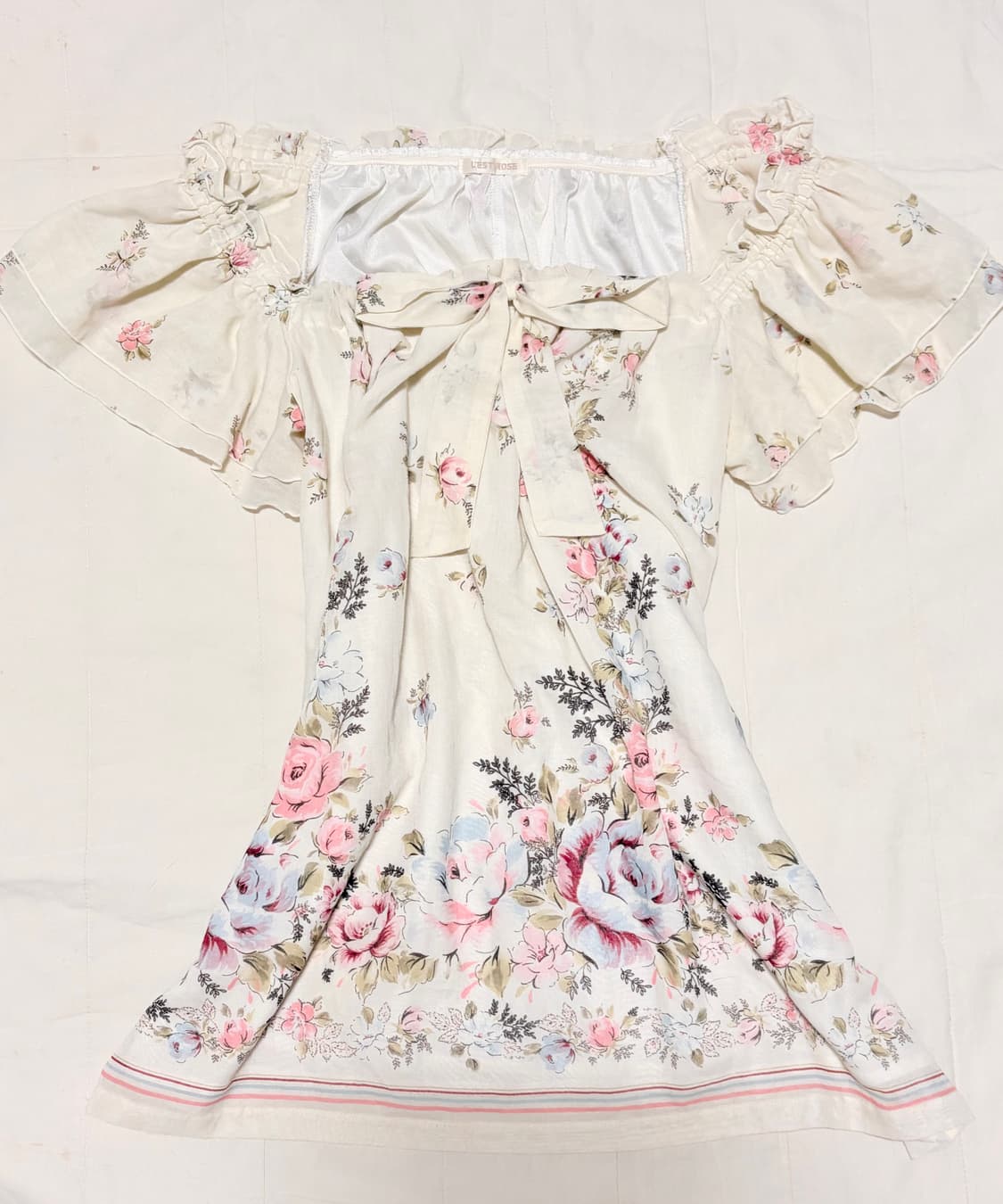 레스트로즈 플라워 리본 블라우스 로걀탑 모리걸 페어리 상품이미지1