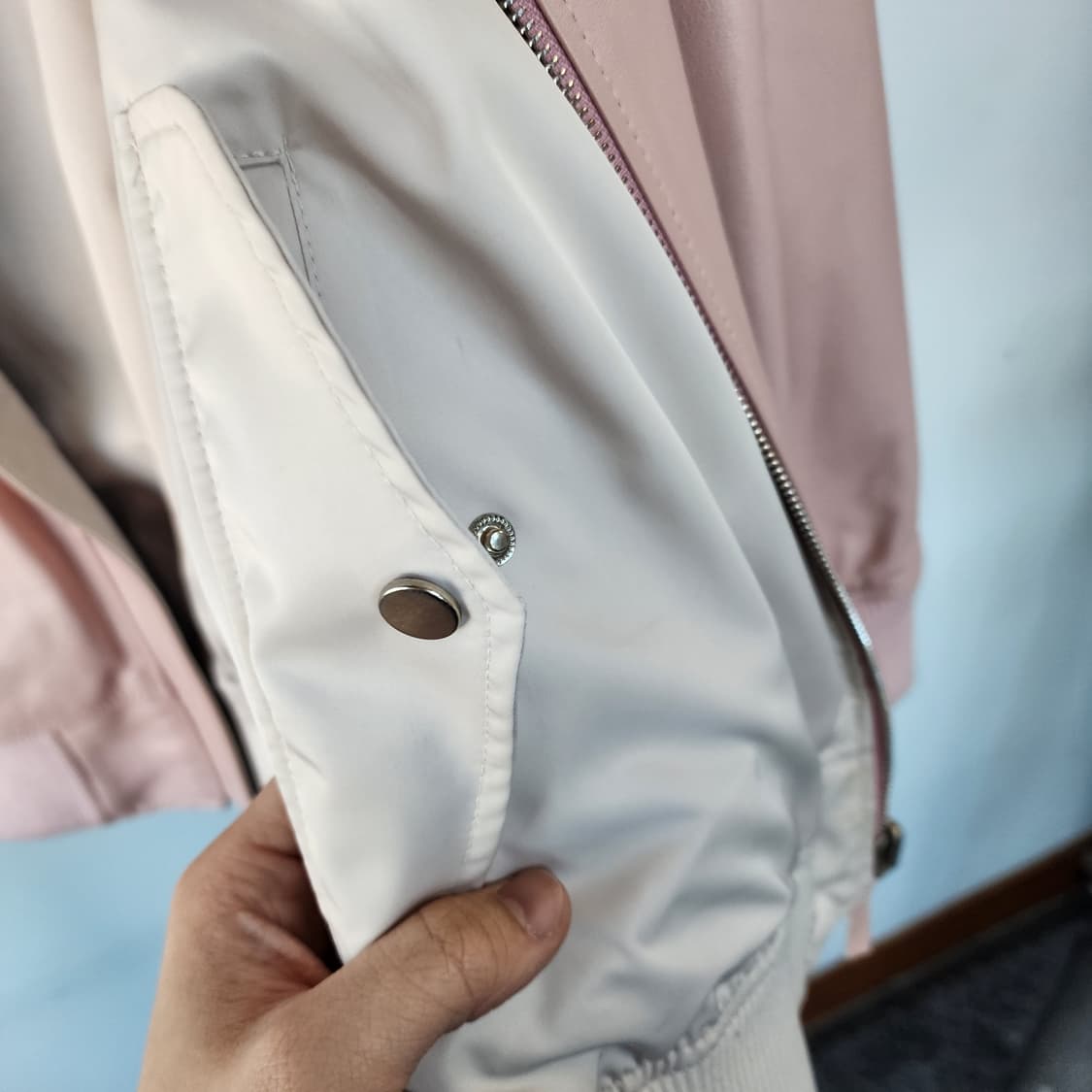 명품 핑크 양가죽 봄버 자켓 상품이미지6