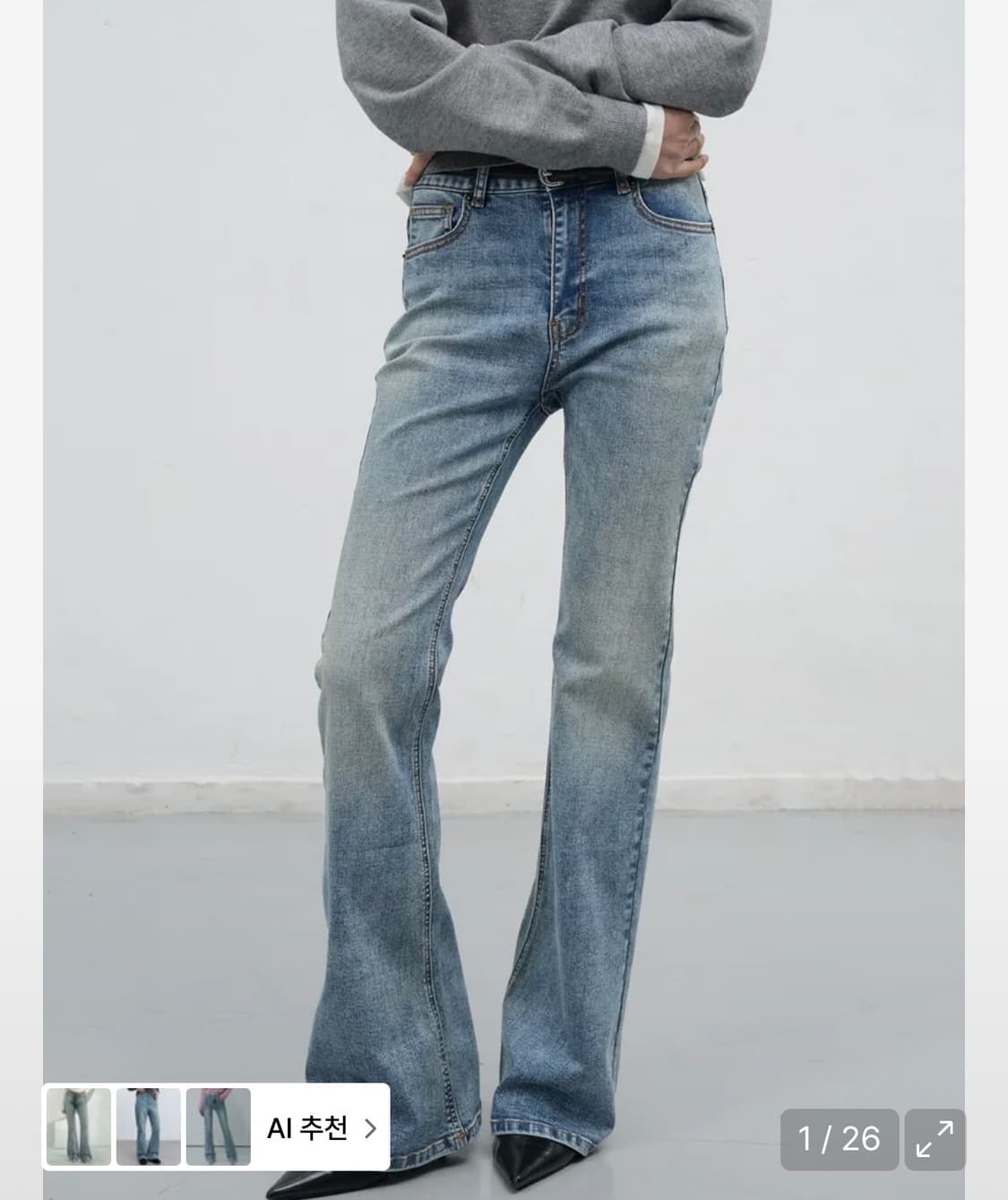 제너럴아이디어 부츠컷 워싱 데님팬츠 상품이미지1