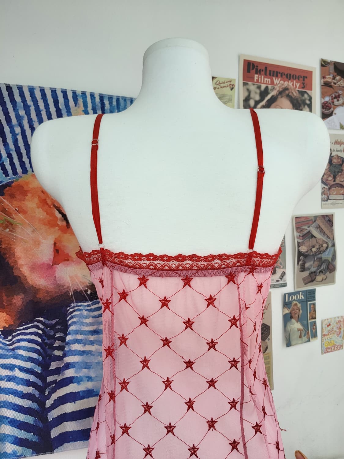 러블리 스타 레드 슬립 빈티지 레이어드 상품이미지10