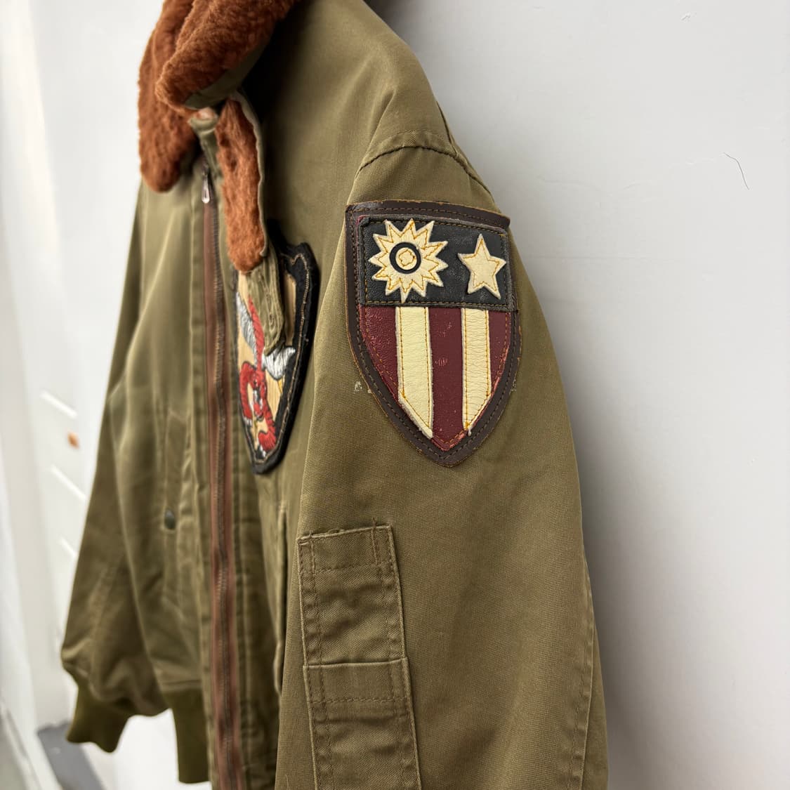 버즈릭슨 항공점퍼 올리브색 패치 빈티지 자켓 여/M 상품이미지4