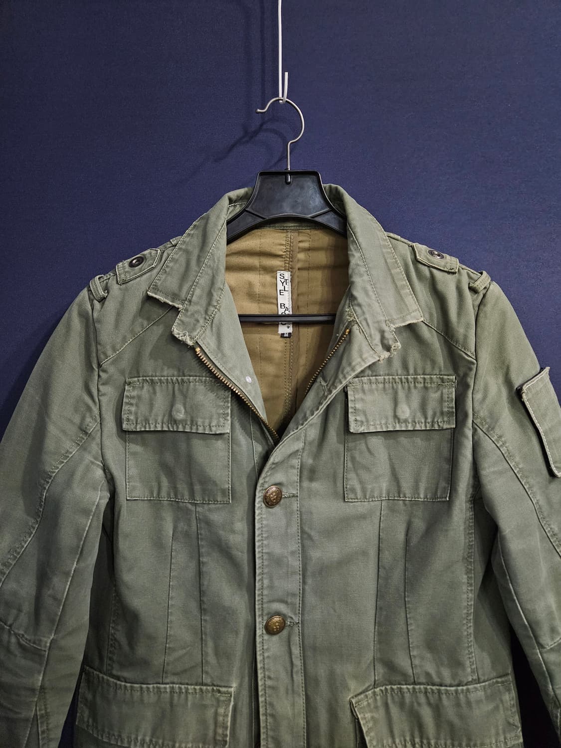 STYLE BASIC 카키 남성 슬림핏 95 밀리터리 야상자켓  상품이미지7