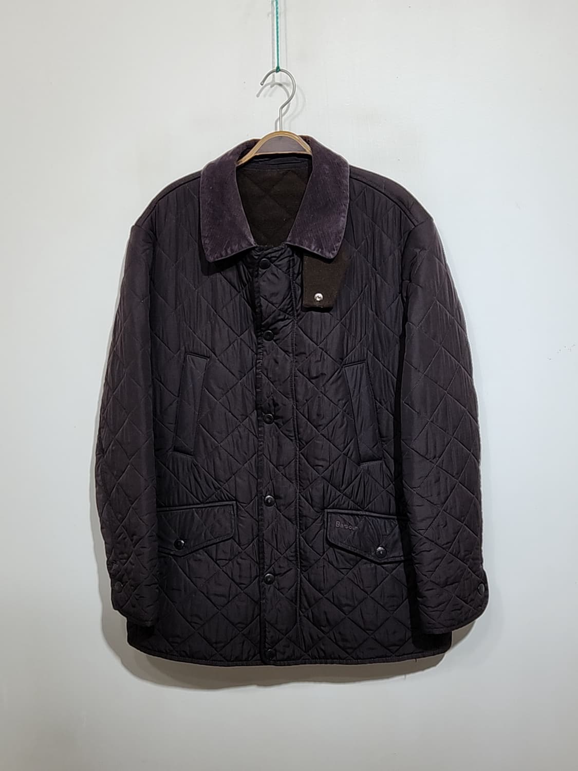(L) 바버 퀼팅자켓 브라운 기모 누빔점퍼 캐주얼  상품이미지1