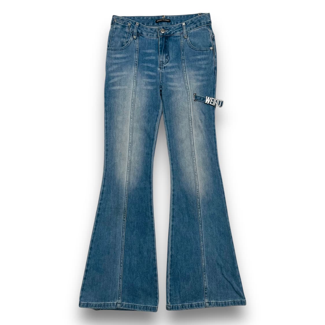 위어드 마켓 시그니처 로고 워시드 웨스턴 부츠컷 팬츠 상품이미지4