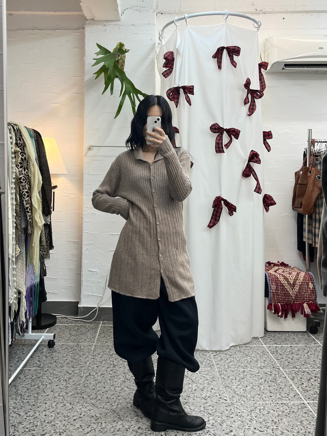 Natural brown long cardigan 상품이미지1