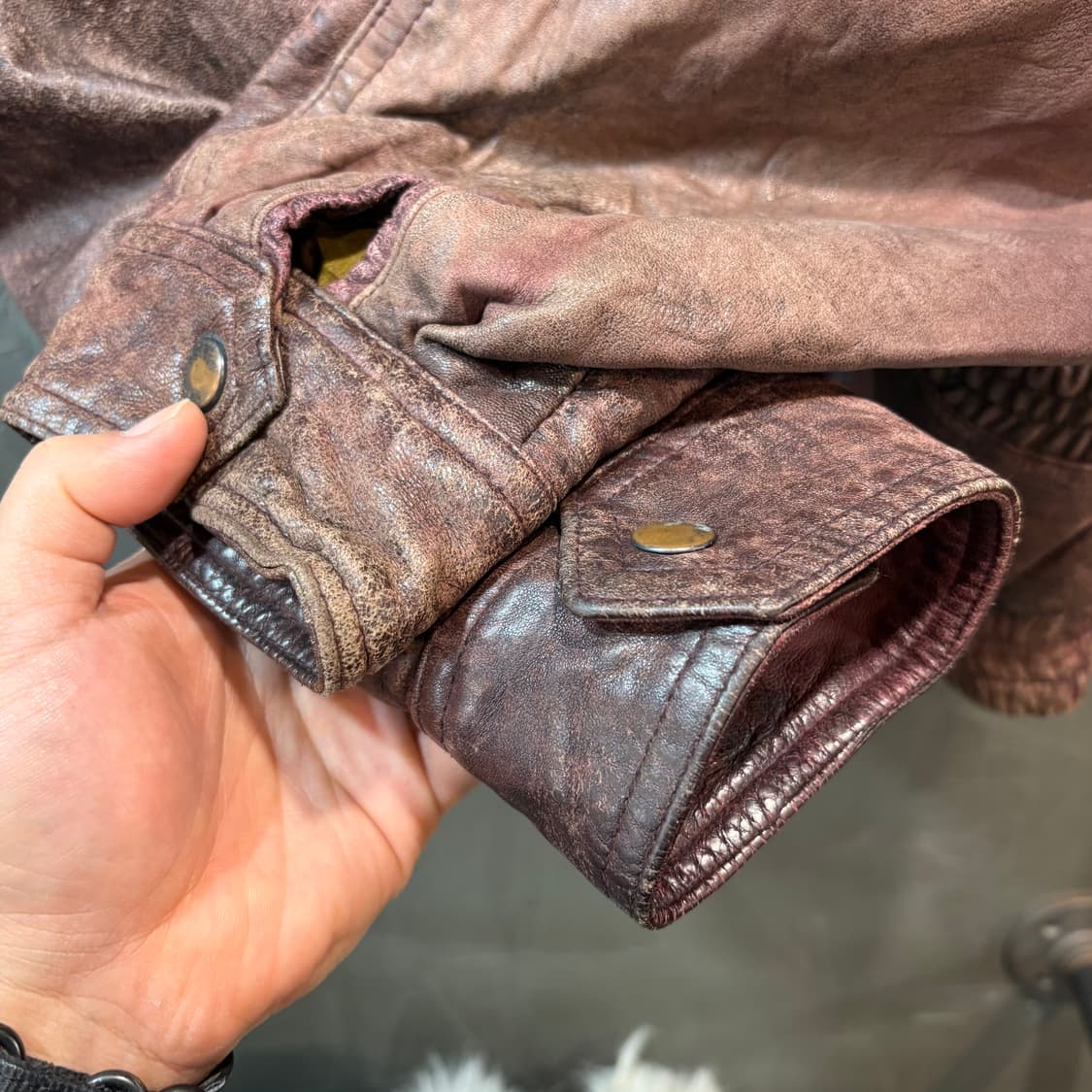 [54] VINTAGE 빈티지 가죽 블루종  상품이미지3