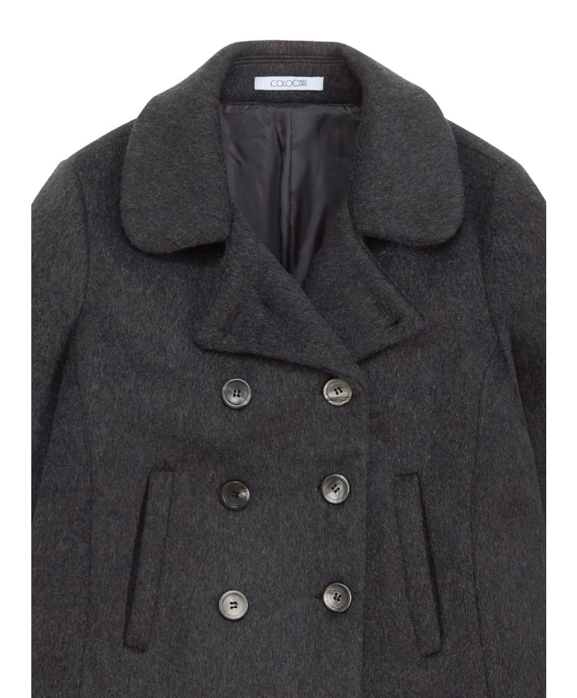 콜로신스 Airy Wool Short Coat Dark Charcoal 상품이미지2