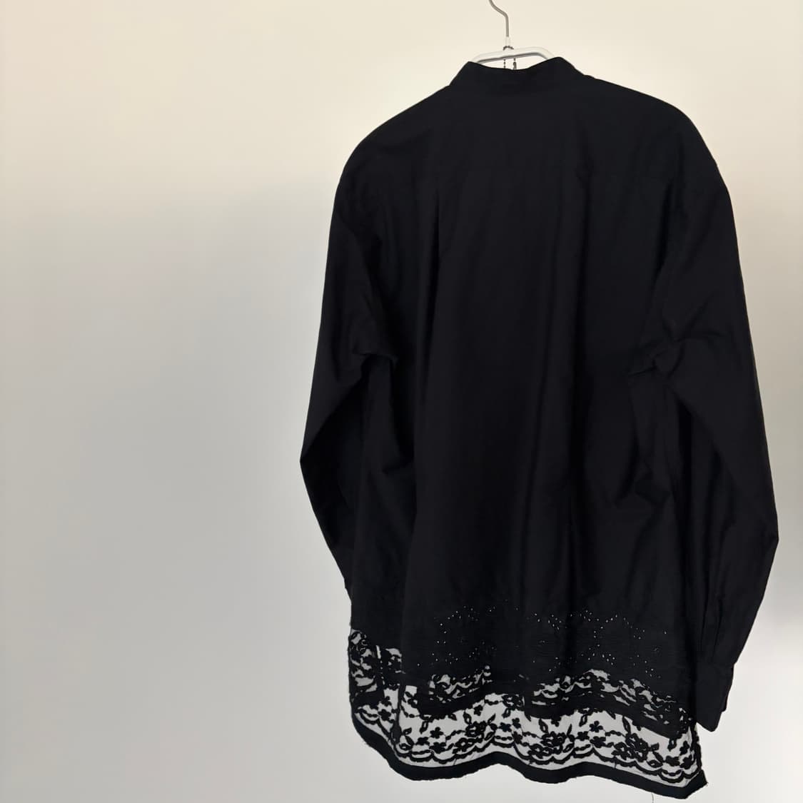 Black) Lace Docking China Collar Blouse 상품이미지7