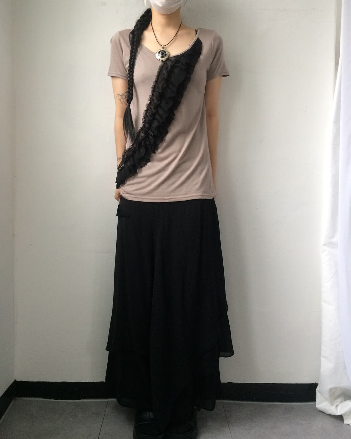 Lace trimming t shirt 상품이미지4