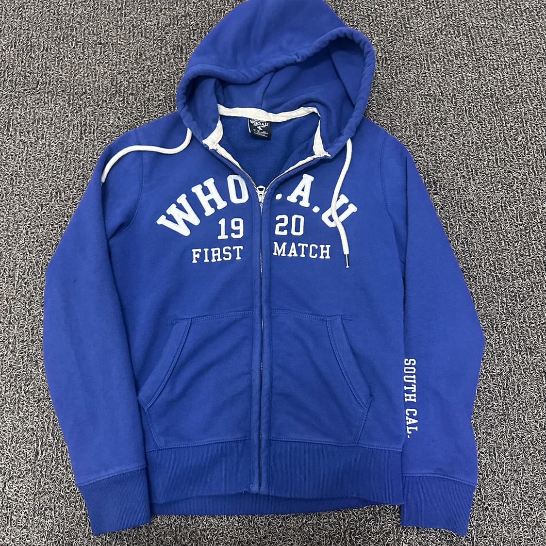 후아유 시그니처 아치로고 후드집업 블루 M 상품이미지1