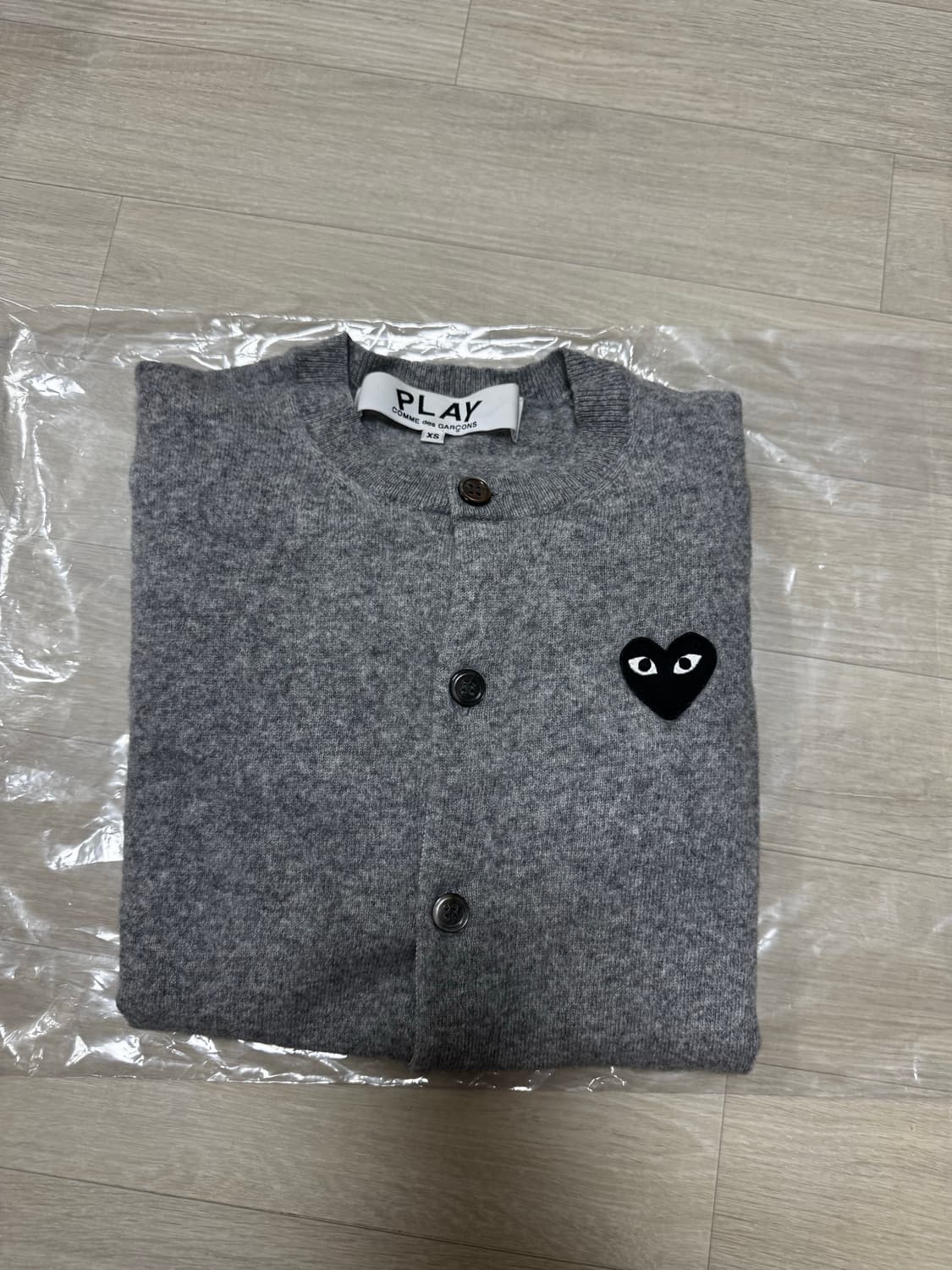 [xs] 꼼데가르송 그레이 가디건 블랙와펜 AX-N023 상품이미지2