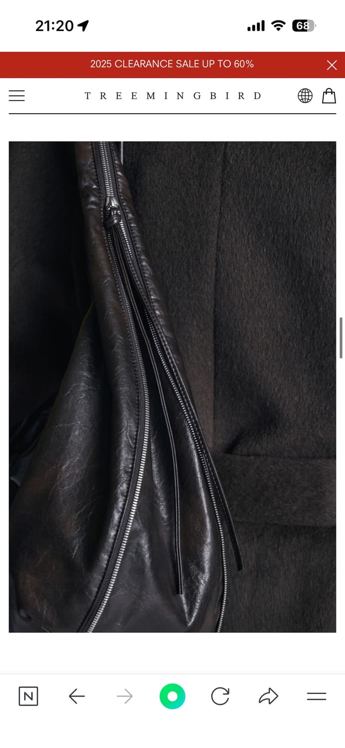 트리밍버드 호보백 브라운 Zipper Finishing Leather 상품이미지4