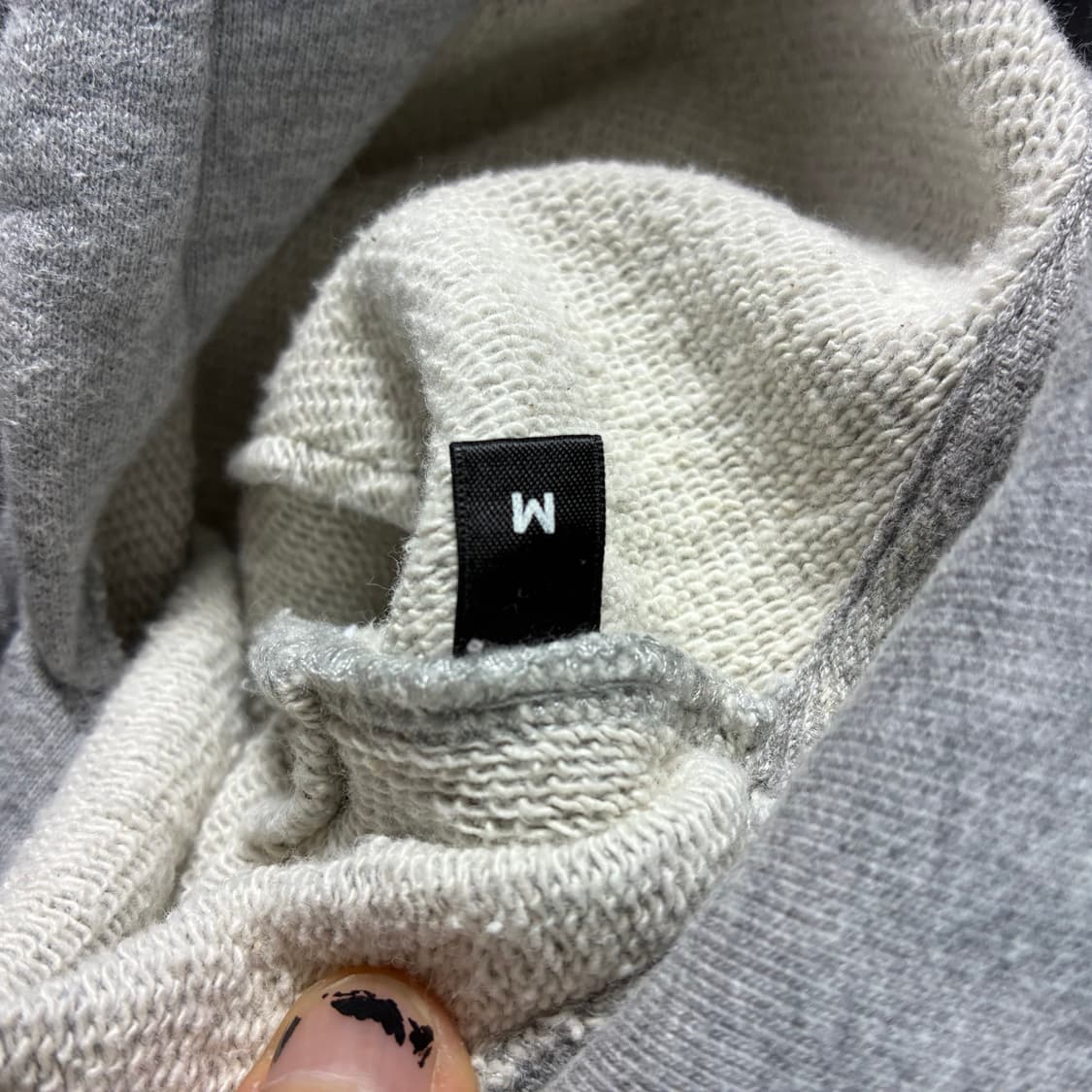 Ami  아미 스몰하트자수 그레이 후드티  상품이미지5