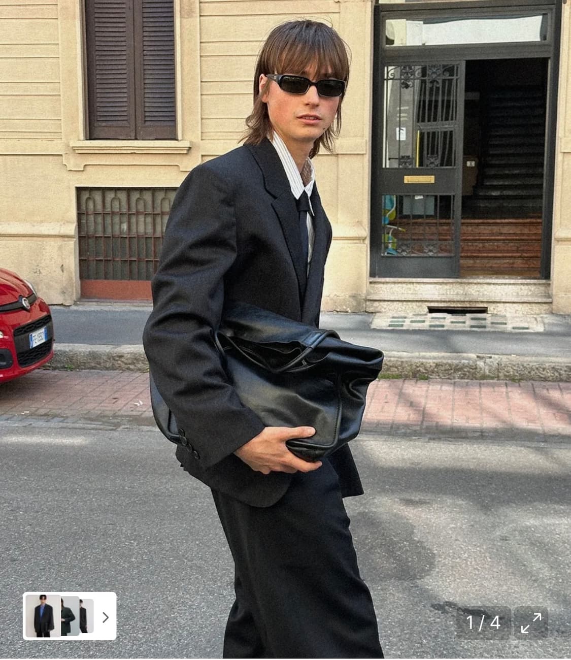 엘무드 엘 클래식 테일러드 울 스트라이프 블레이저 차콜 44 상품이미지1