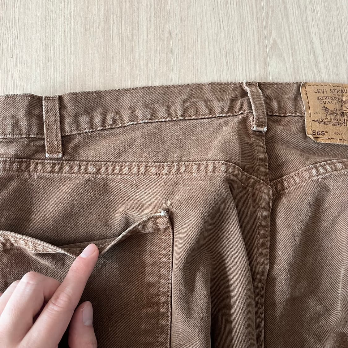 [36X32] 90s 빈티지 리바이스 565 브라운 made in usa 상품이미지7