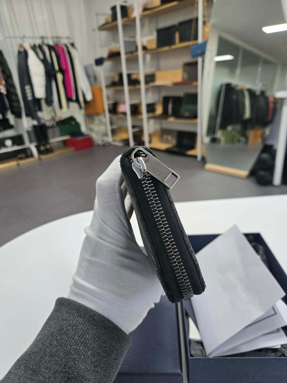 [보증서 정품] 디올 오블리크 지퍼돌이 장지갑 상품이미지3