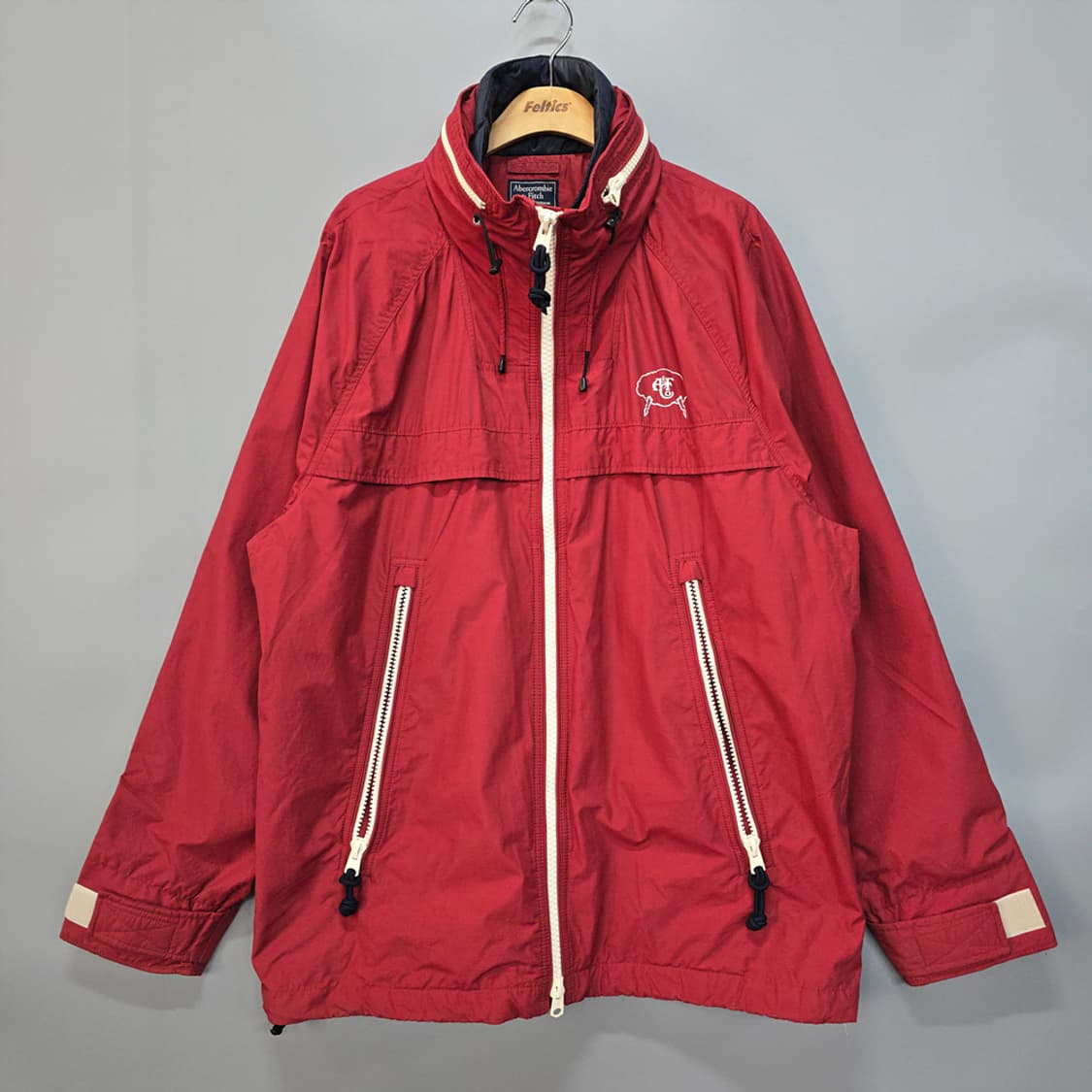 아베크롬비앤피치 후드 바람막이 레드 자 XXL 상품이미지1